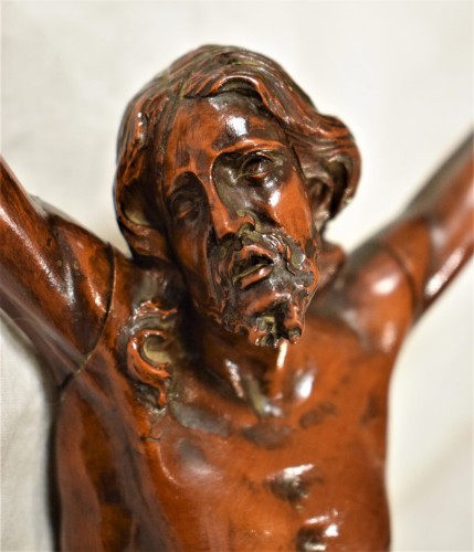 Louis XIV - Crucified Christ Boxwood  venetian sculpture  mid-17th century 